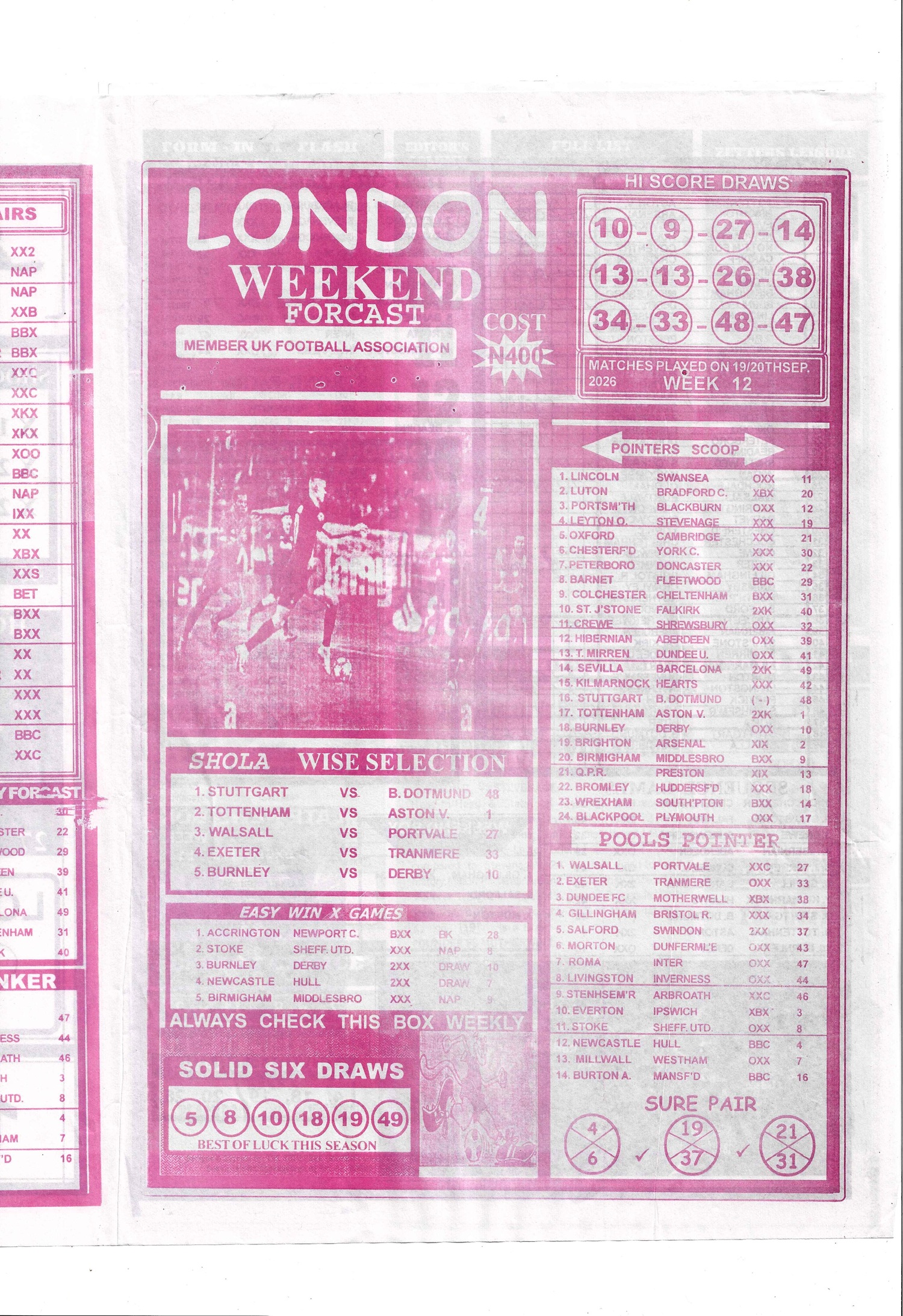 week 12 london weekend 2026 page 1
