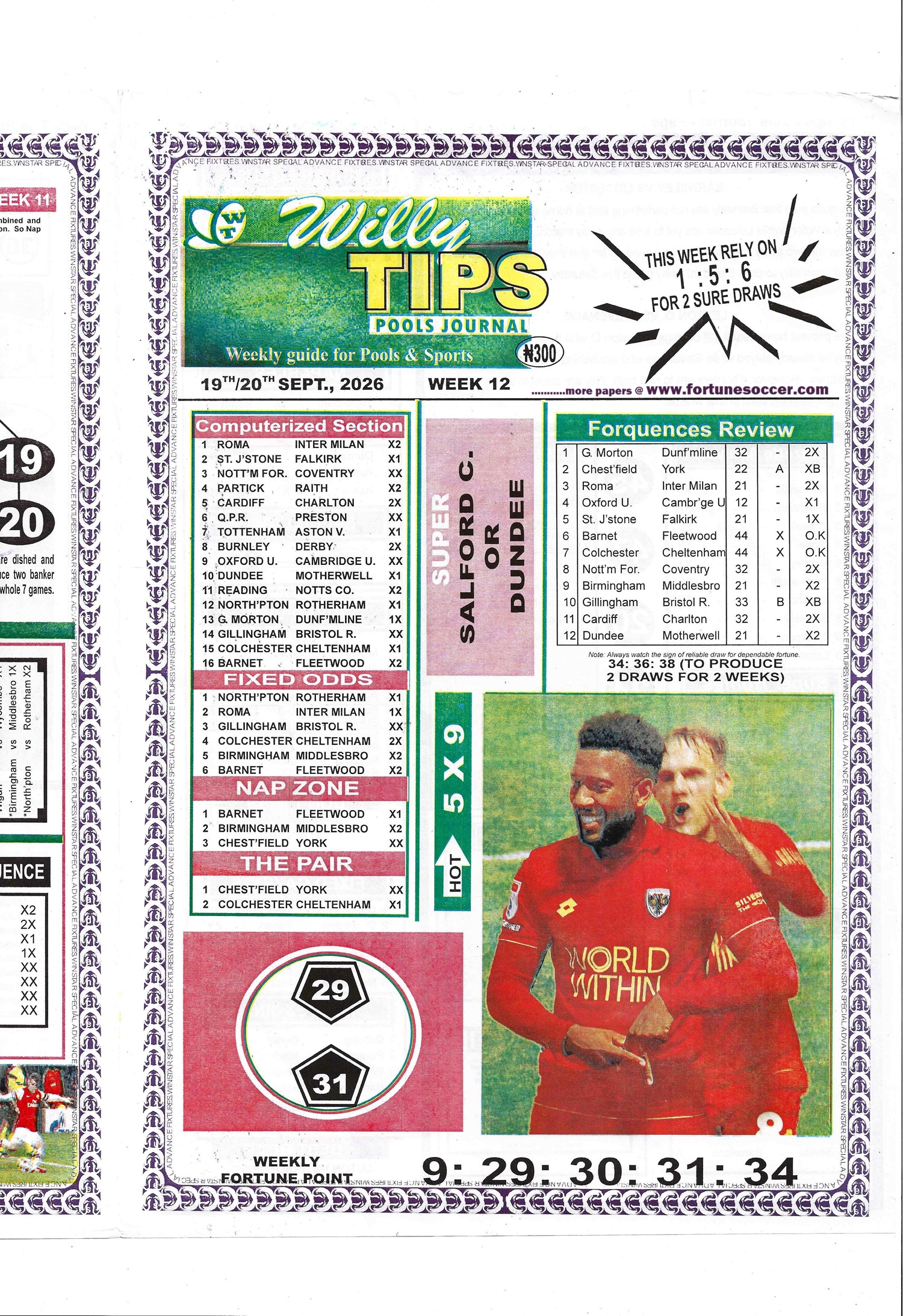 week 12 willy tips 2026 page 1