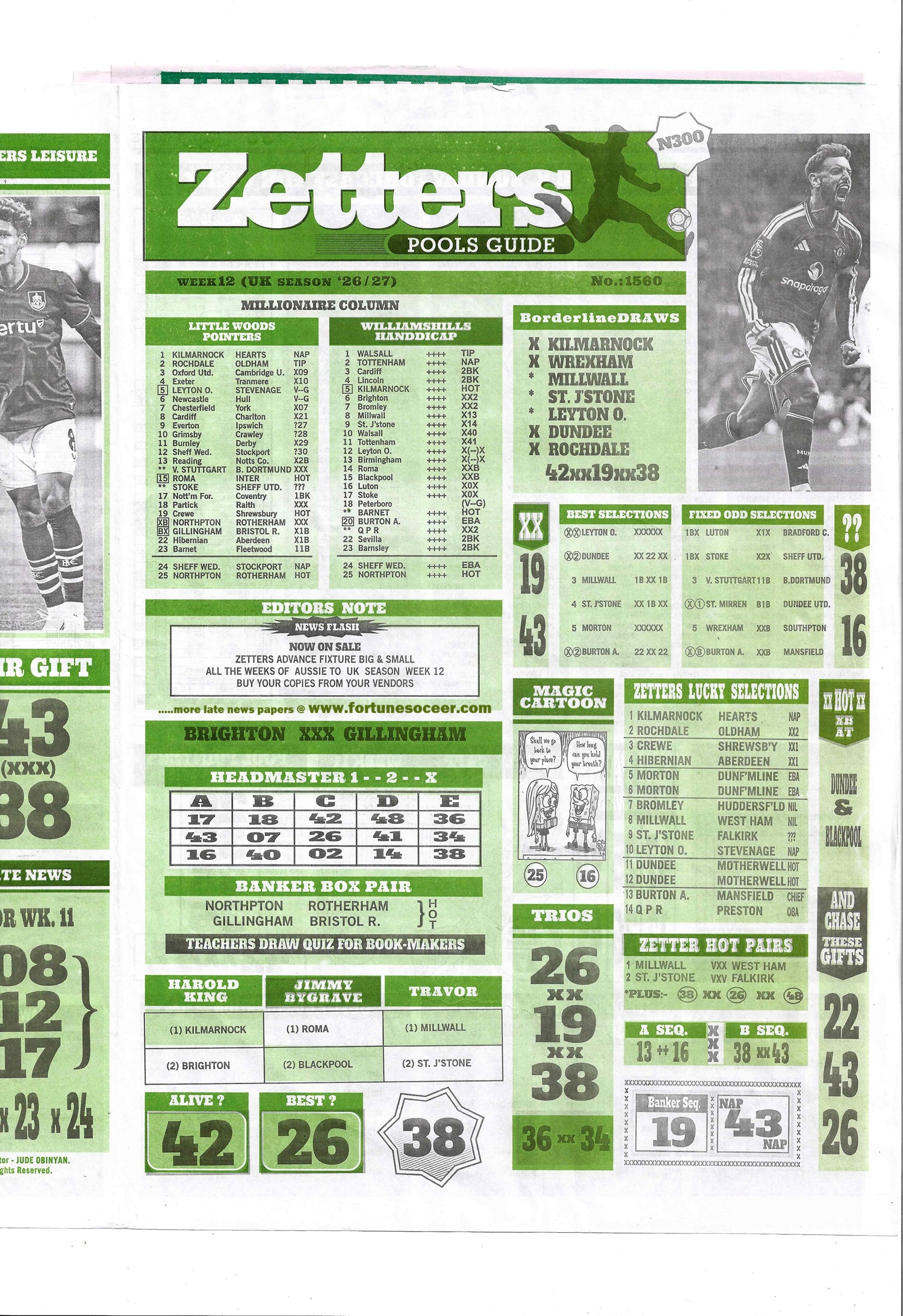 week 12 zetters pools guide 2026 page 1