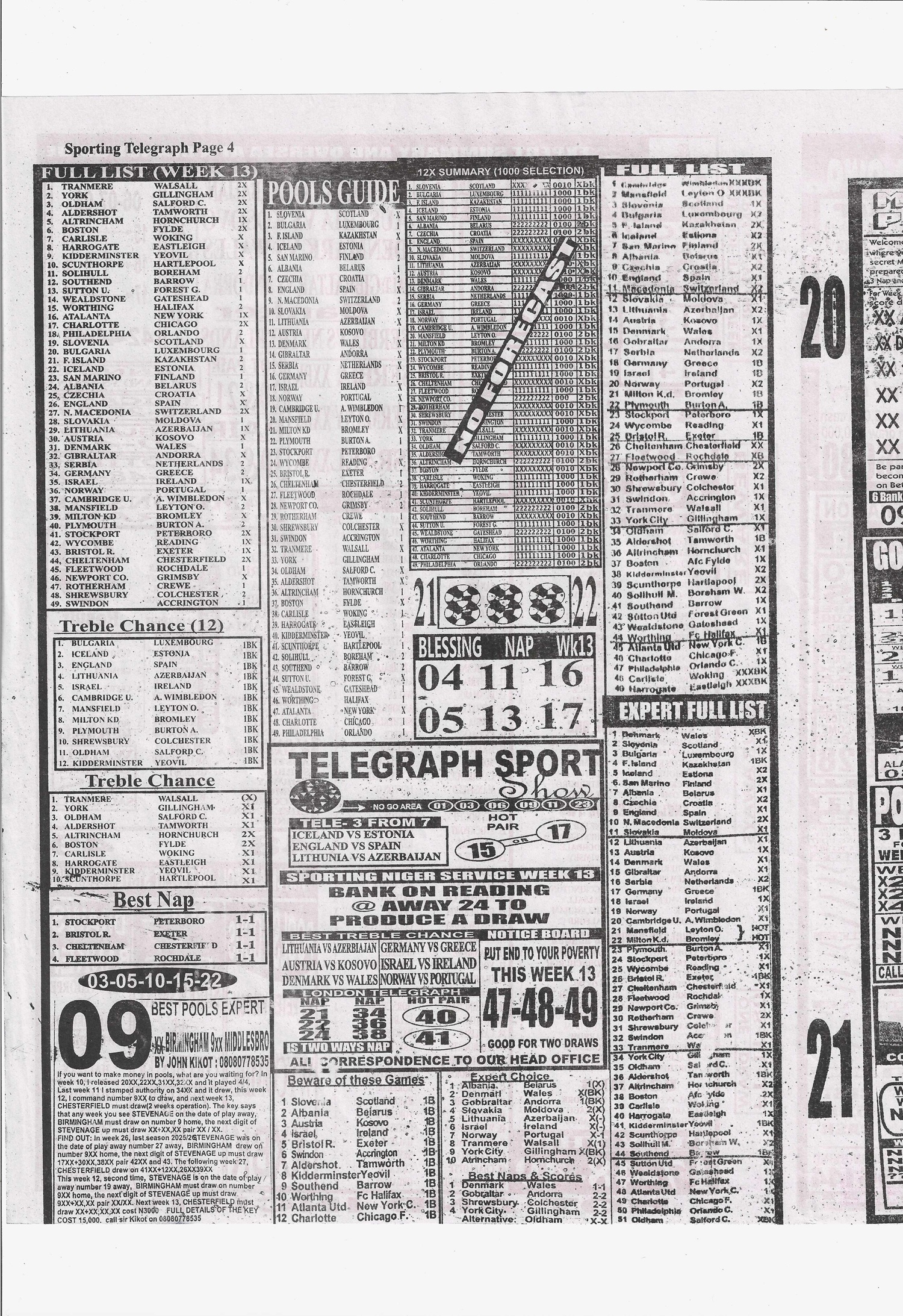 week 13 sporting telegraph 2026 page 4