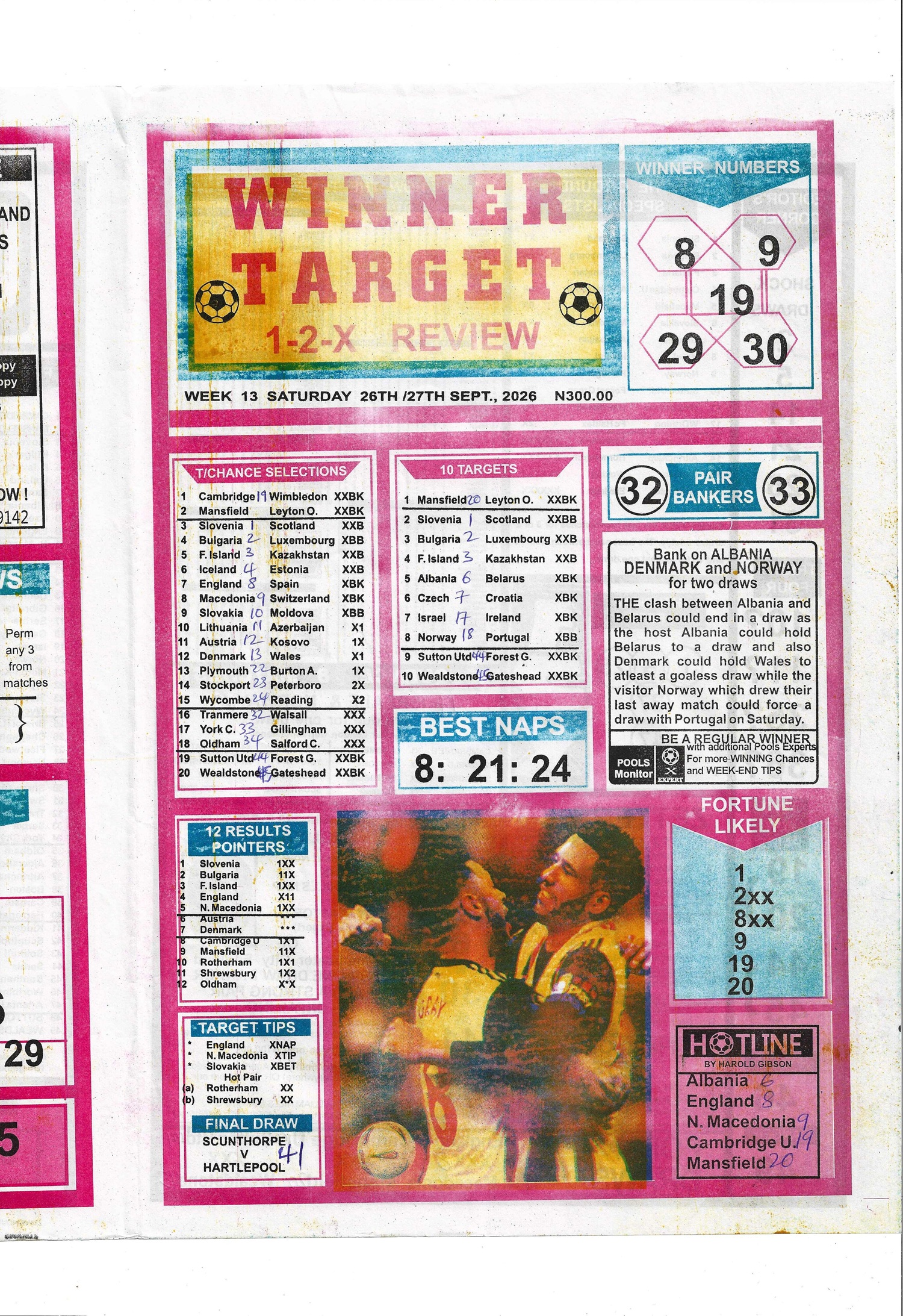 week 13 winner target 2026 page 1