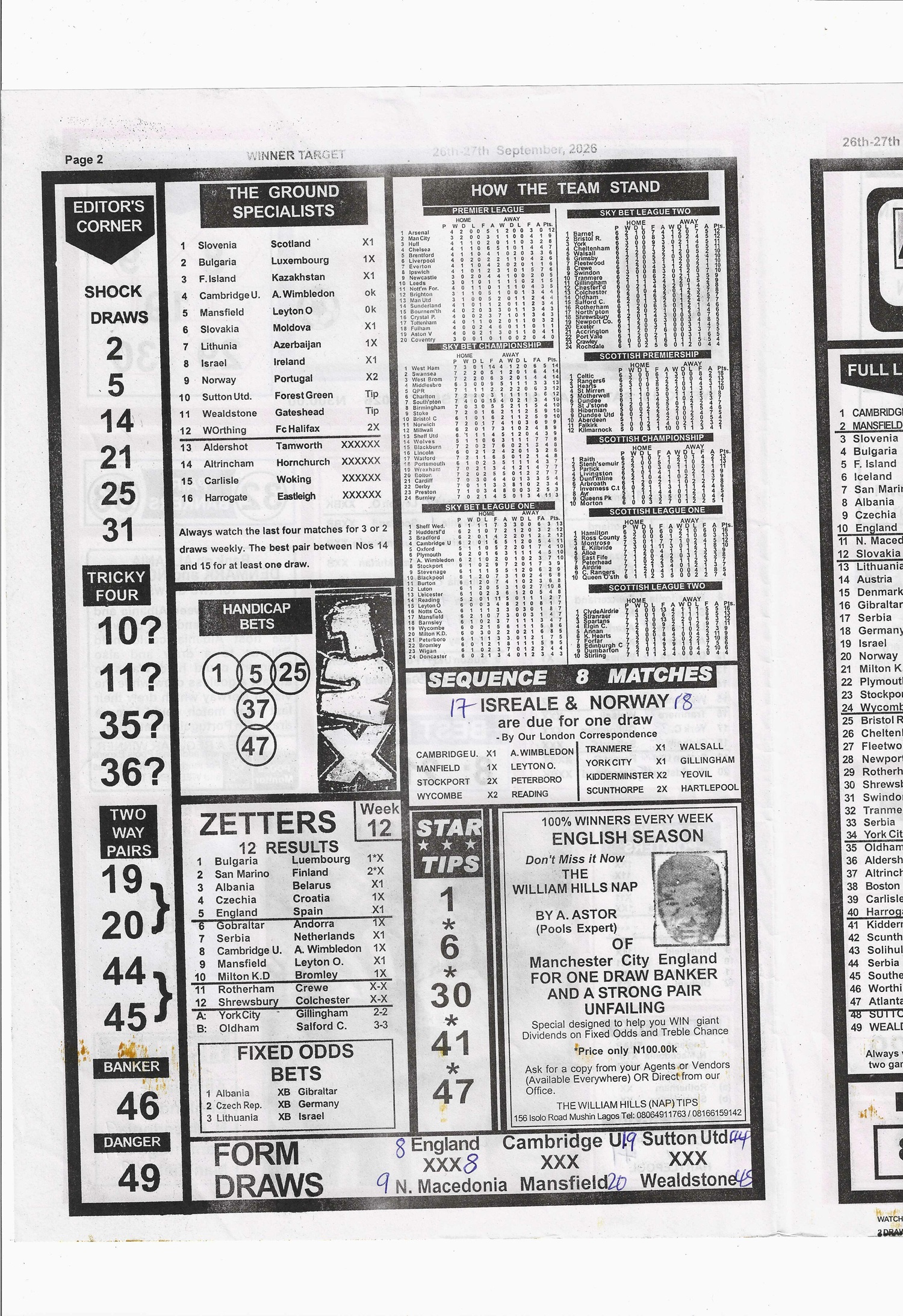 week 13 winner target 2026 page 2