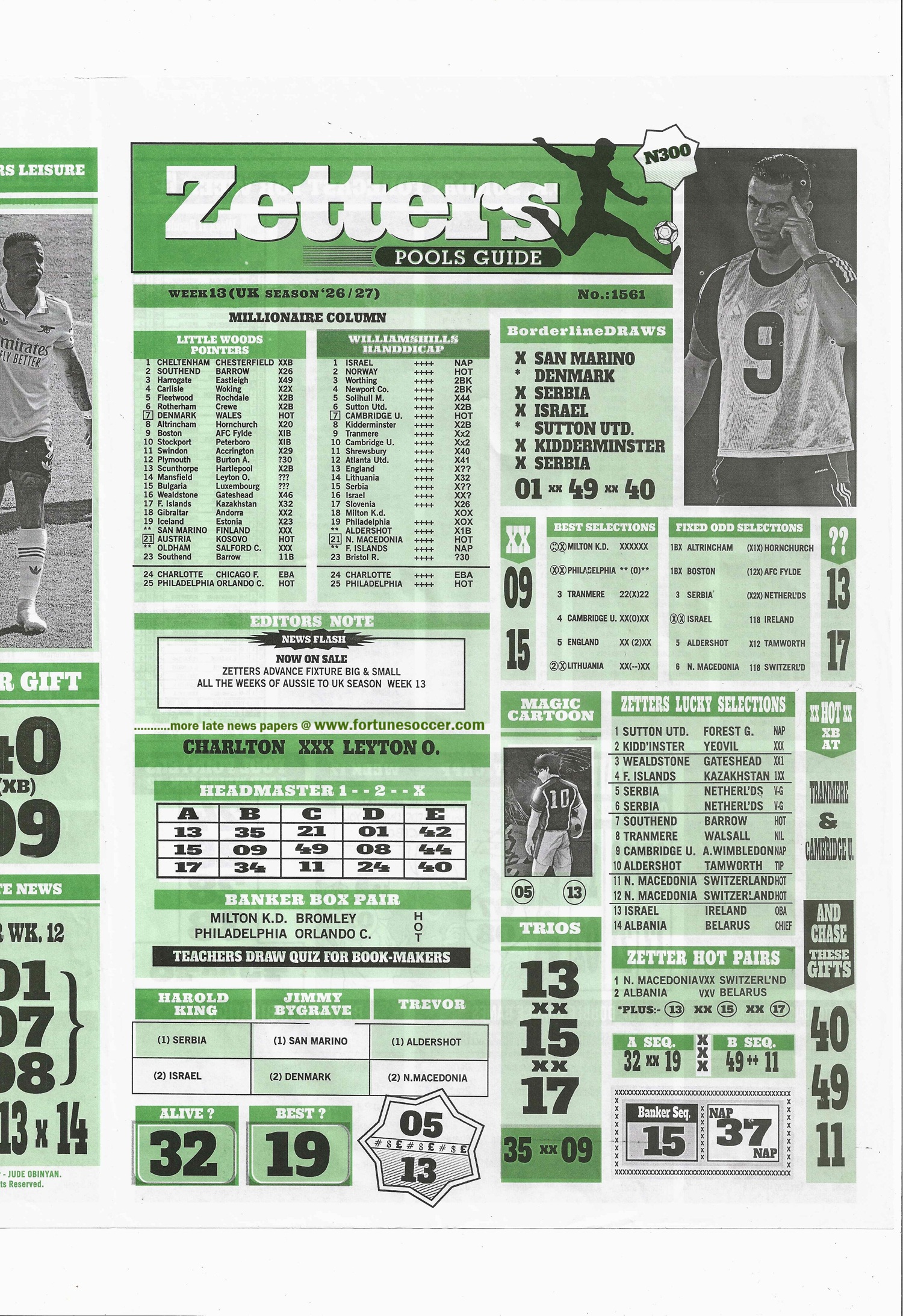 week 13 zetters pool guide 2026 page 1