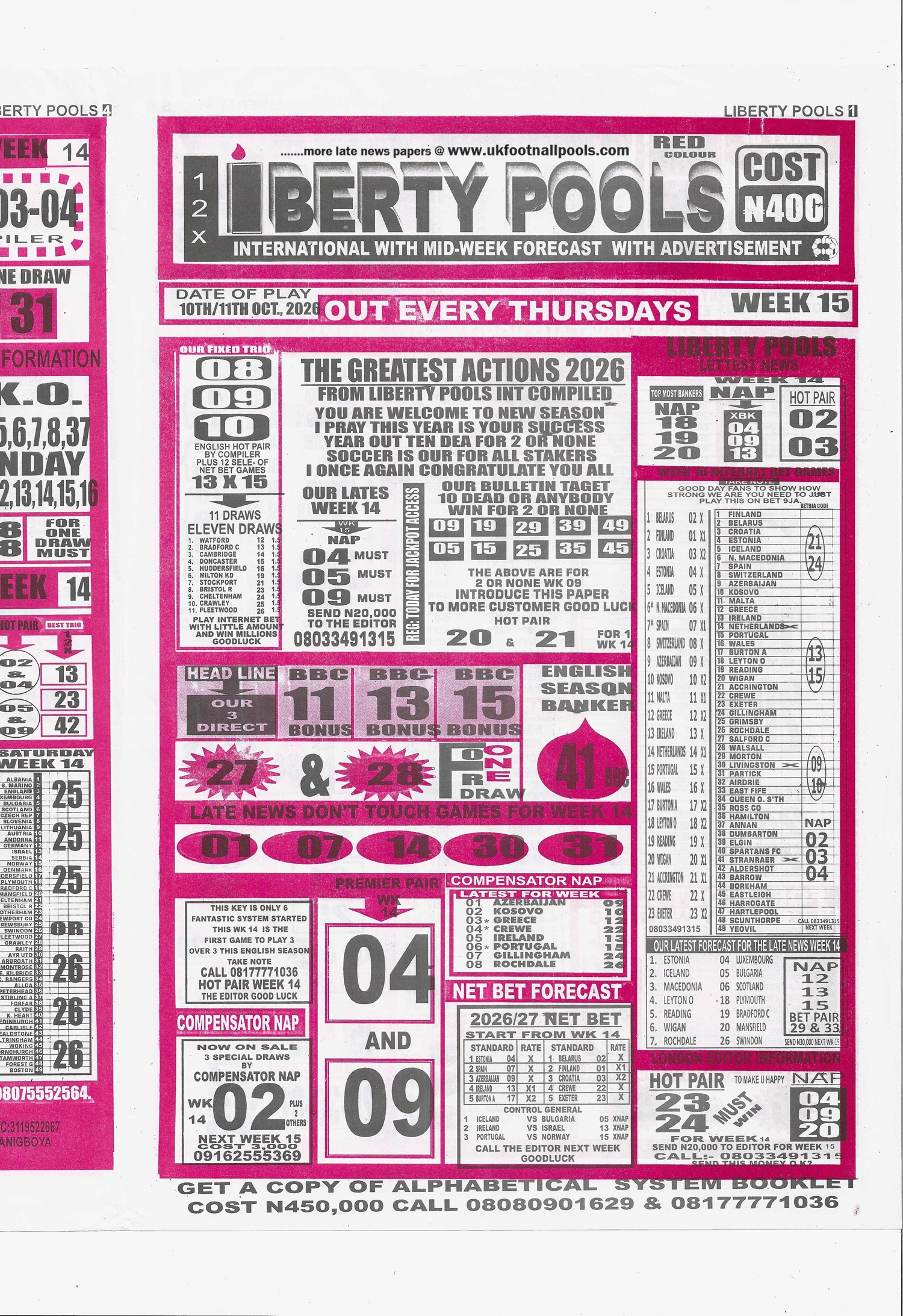 week 15 liberty international 2026 page 1