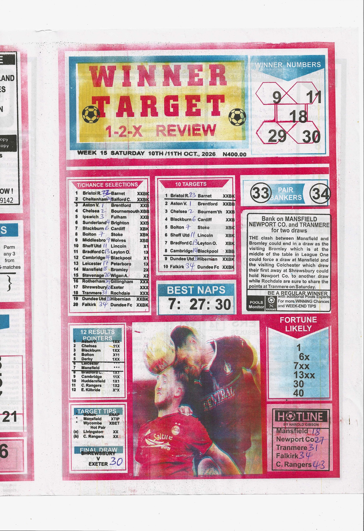 week 15 winner target 2026 page 1