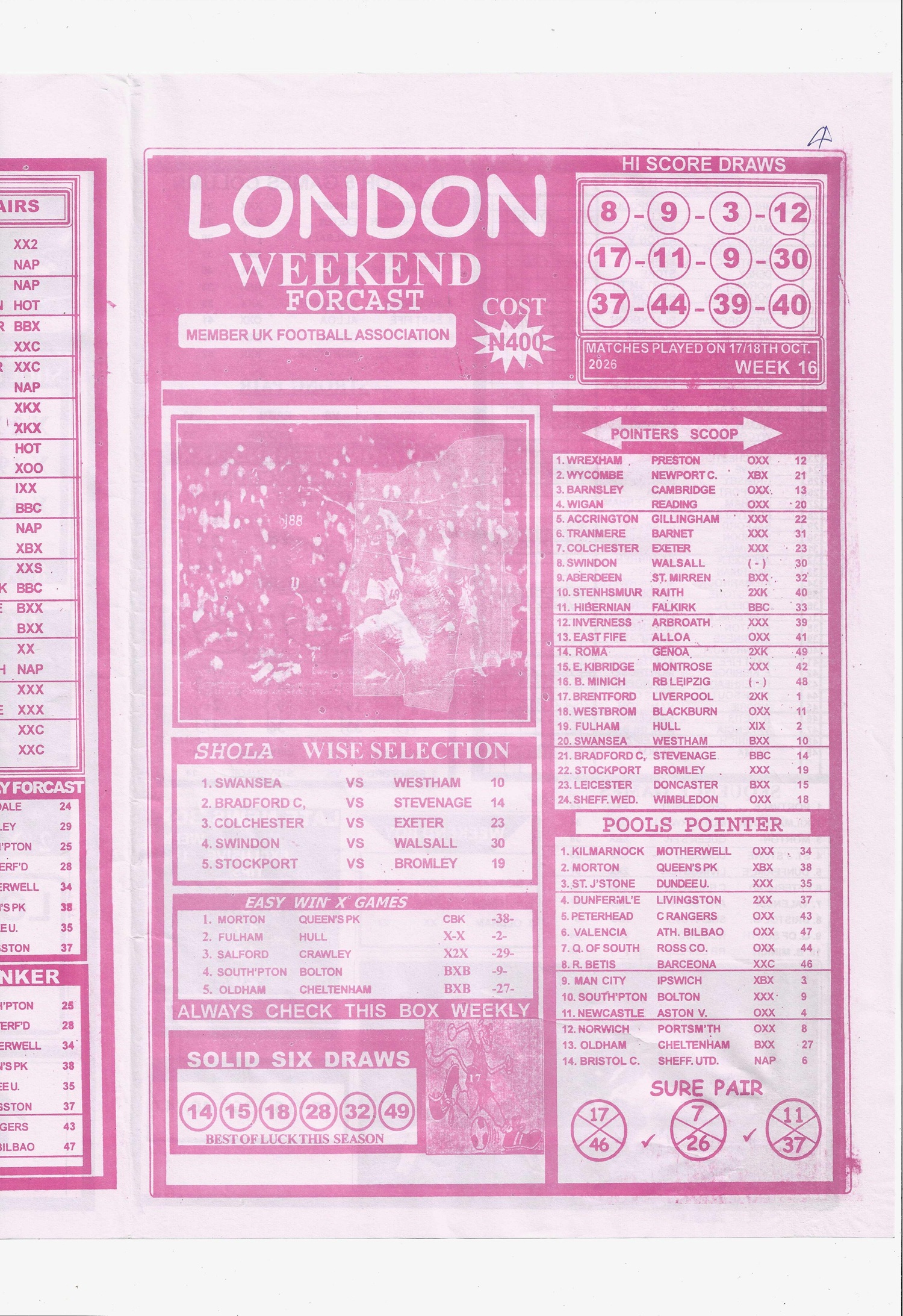 week 16 london weekend 2026 page 1
