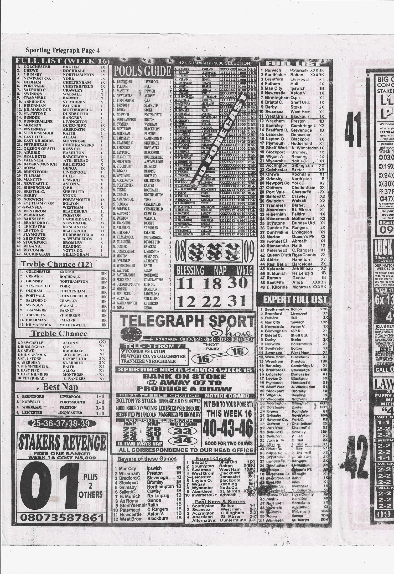 week 16 sporting telegraph 2026 page 4