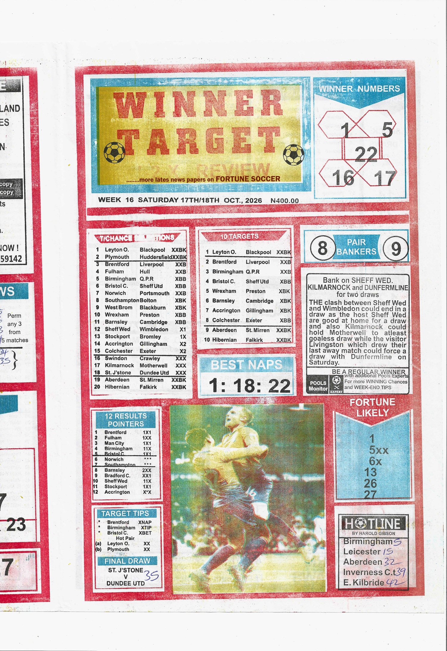 week 16 winner target 2026 page 1