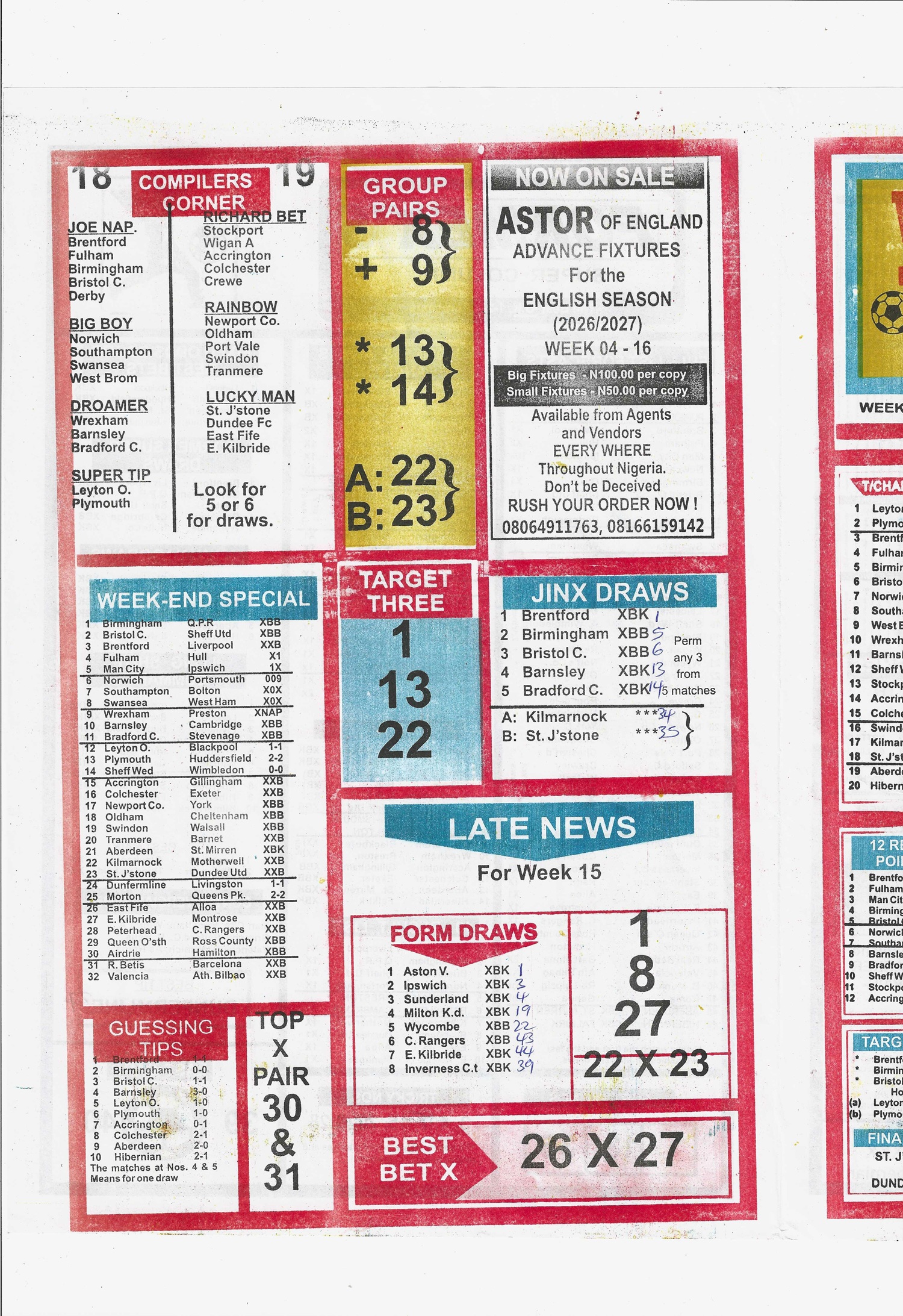 week 16 winner target 2026 page 4
