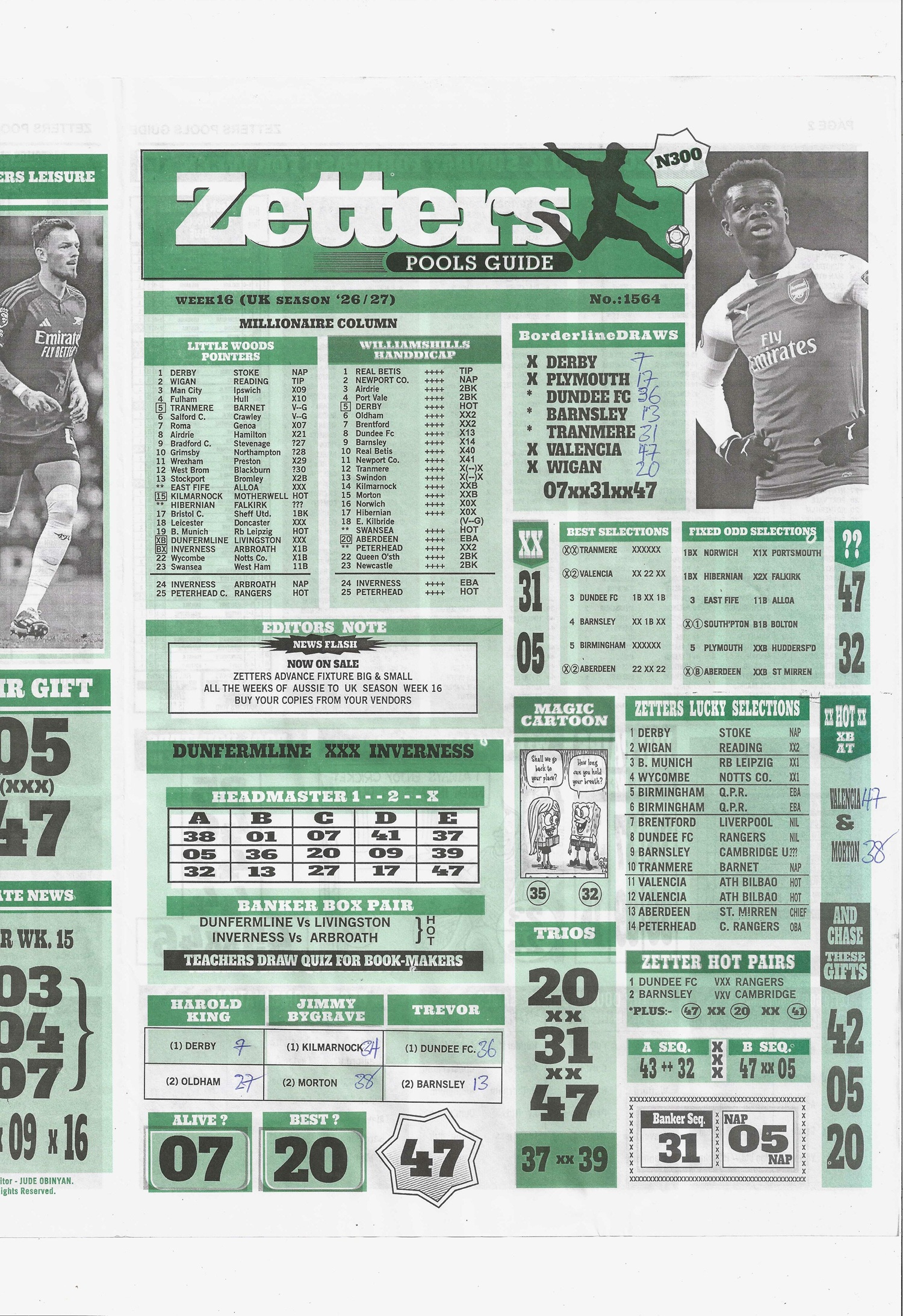 week 16 zetters pools guide 2026 page 1
