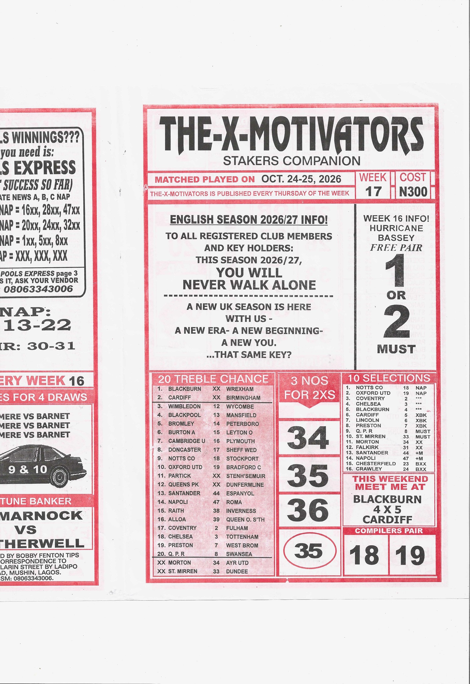 week 17 the x motivators 2026 page 1
