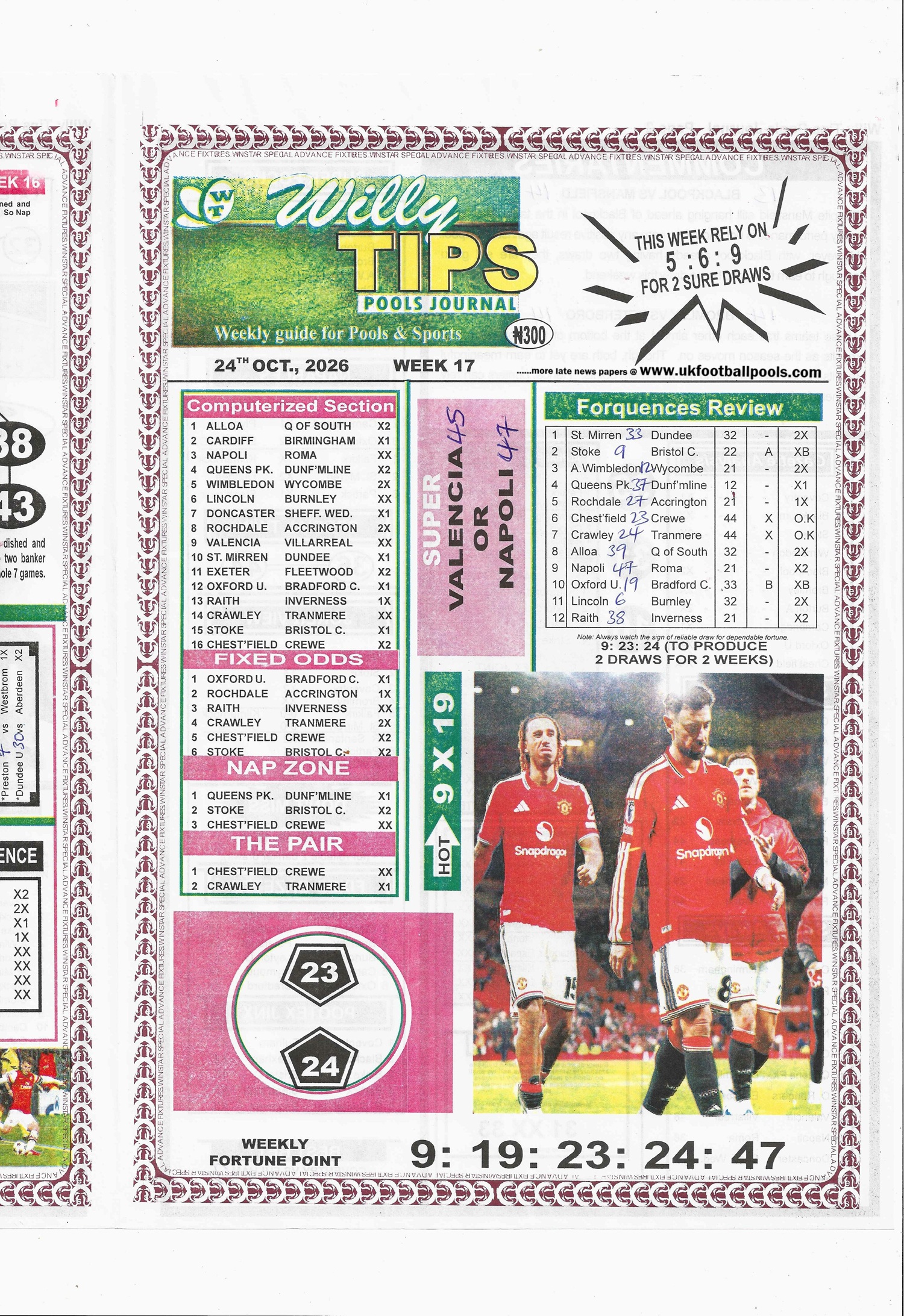 week 17 willy tips 2026 page 1
