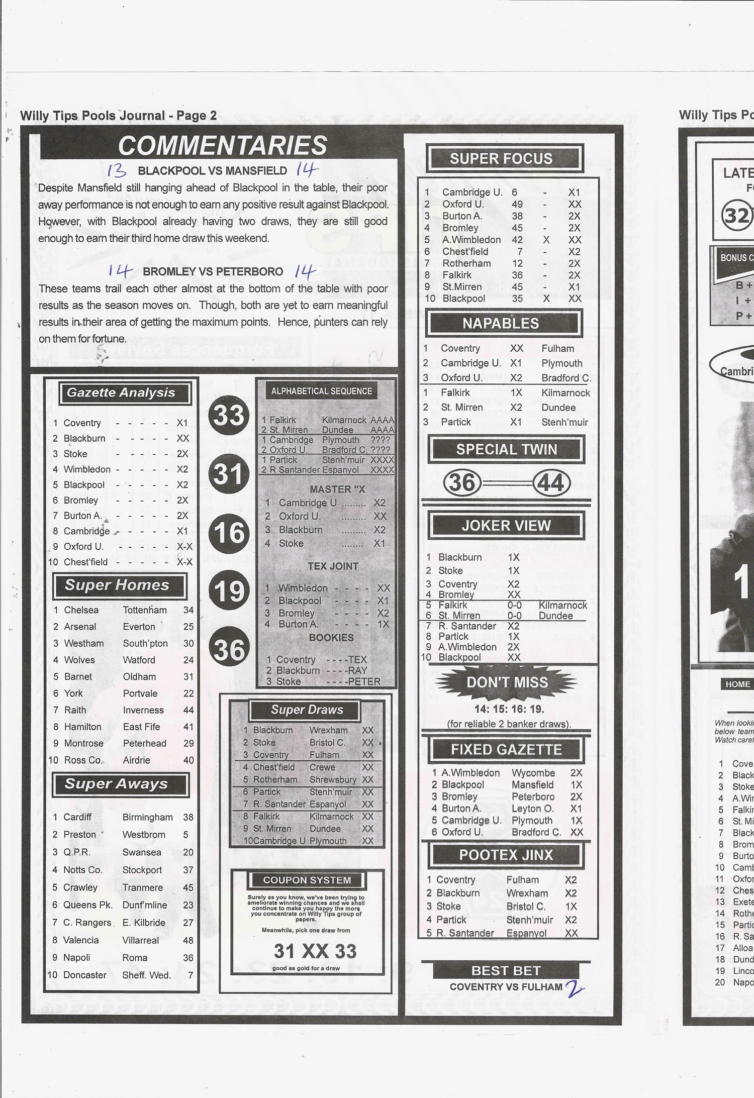 week 17 willy tips 2026 page 2