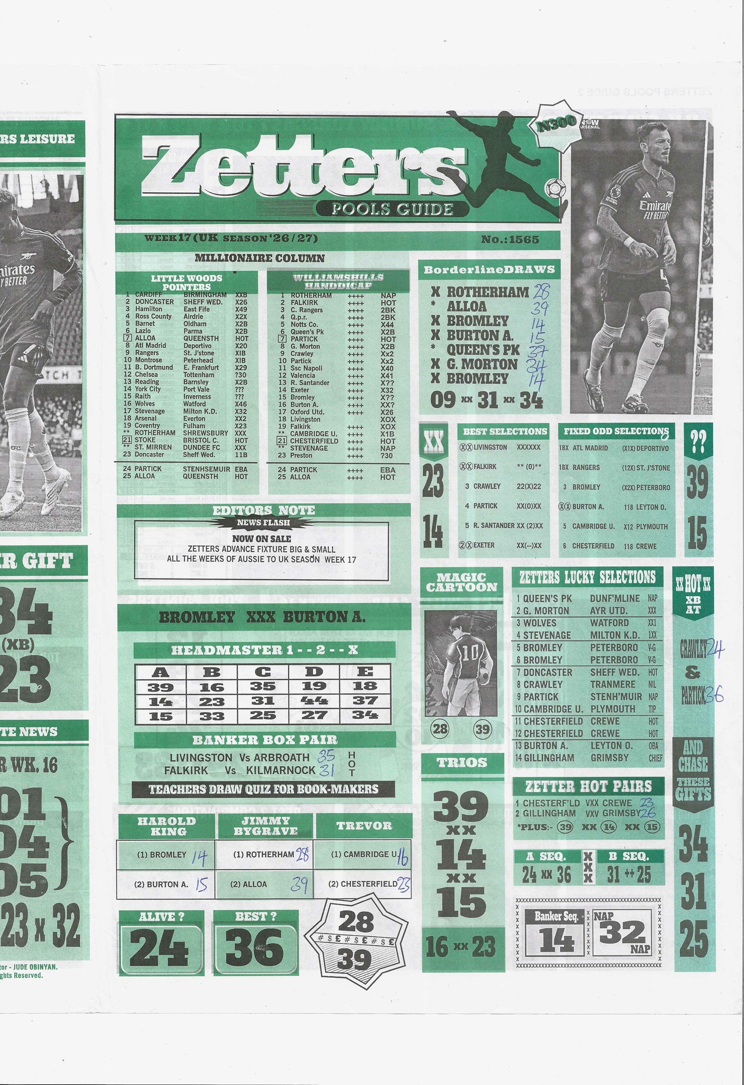 week 17 zetters pools guide 2026 page 1