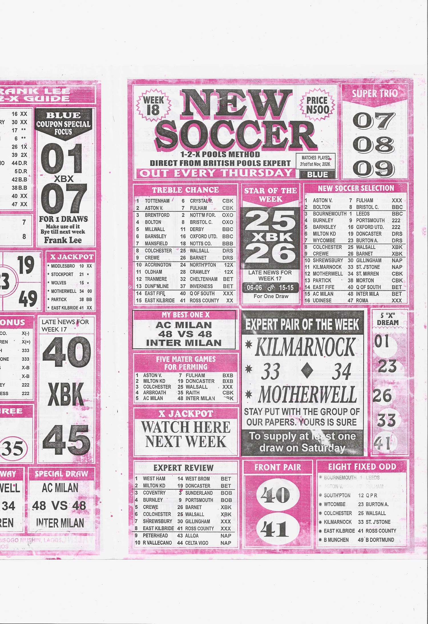 week 18 new soccer 2026 page 1