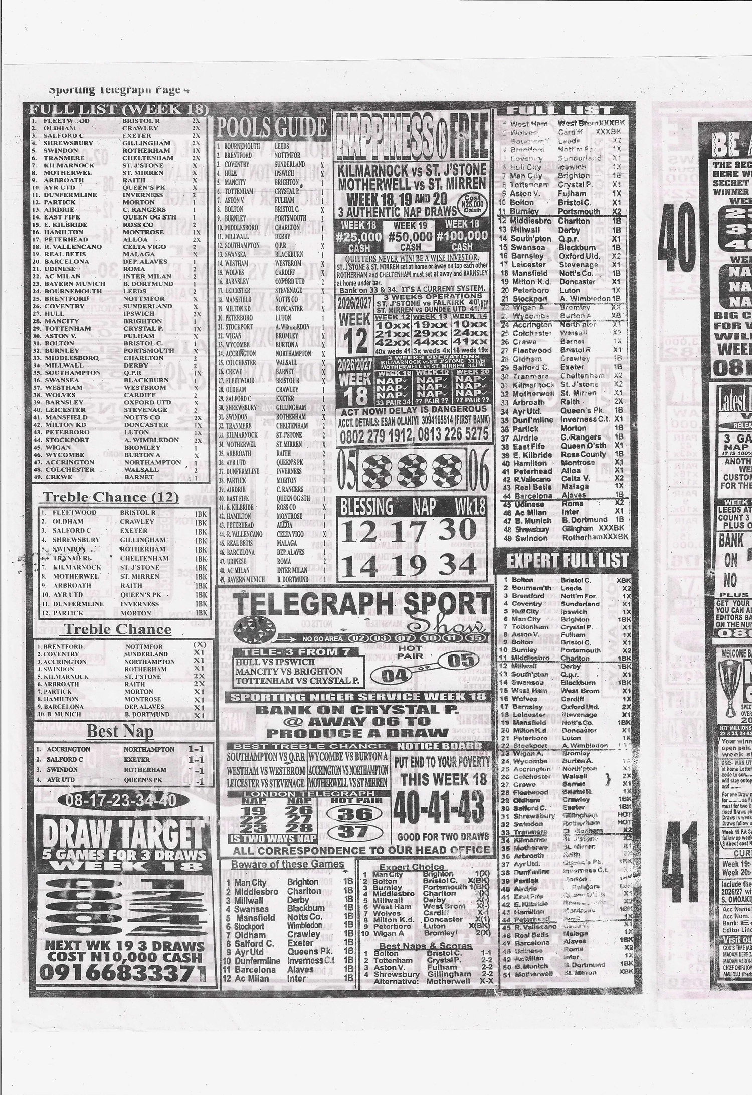 week 18 sporting telegraph 2026 page 4