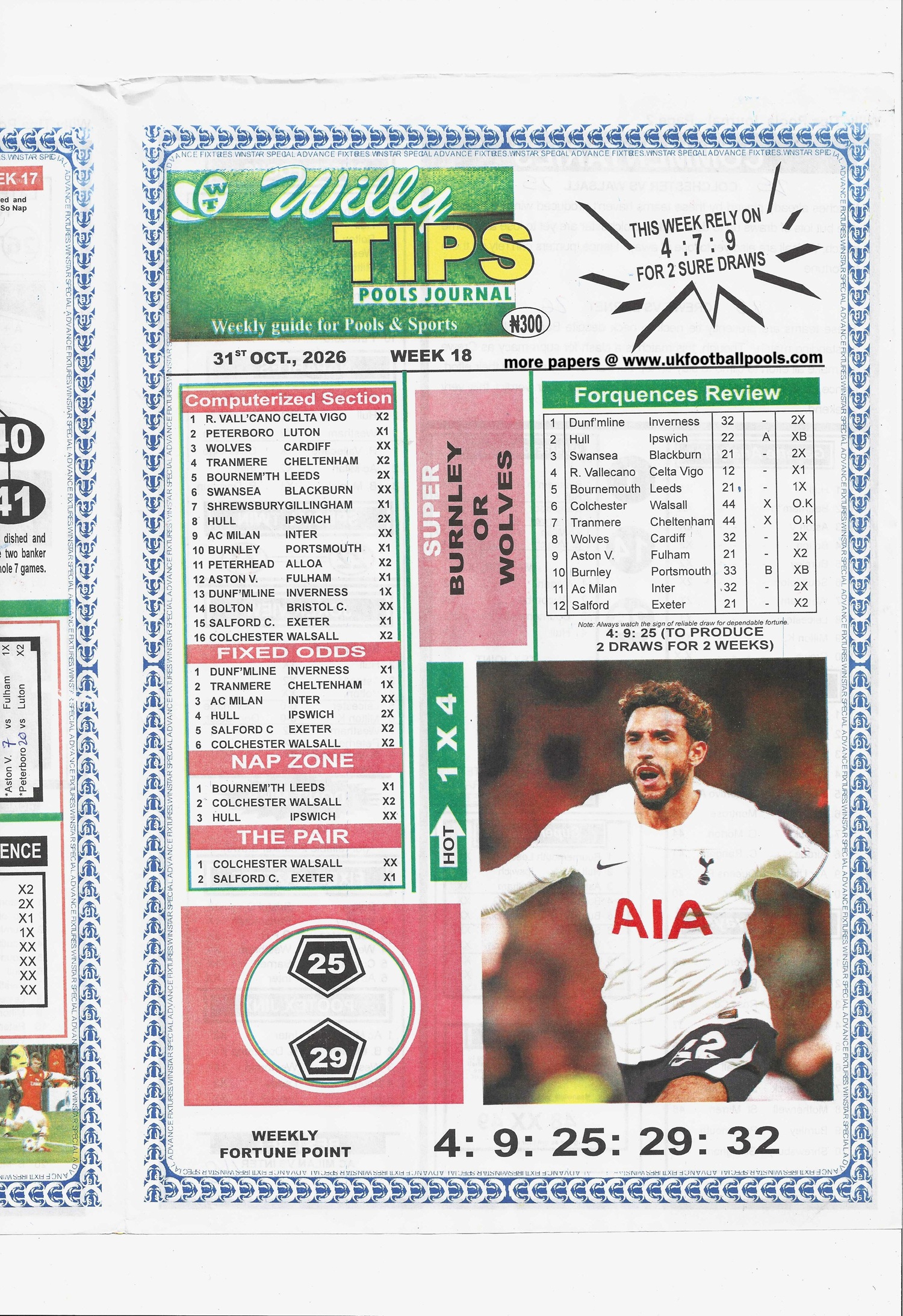 week 18 willy tips 2026 page 1
