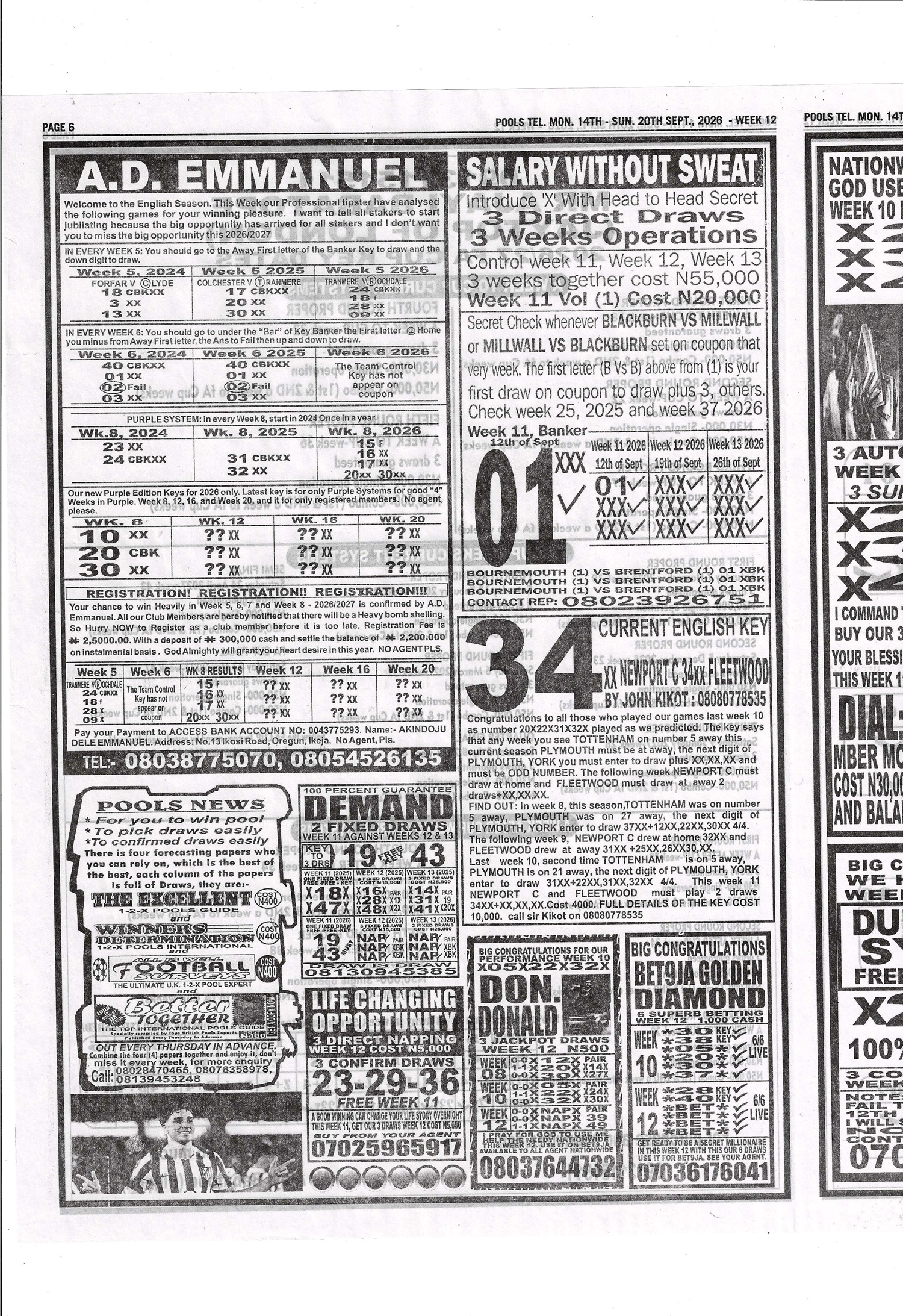 week 12 pools telegraph 2026 page 6