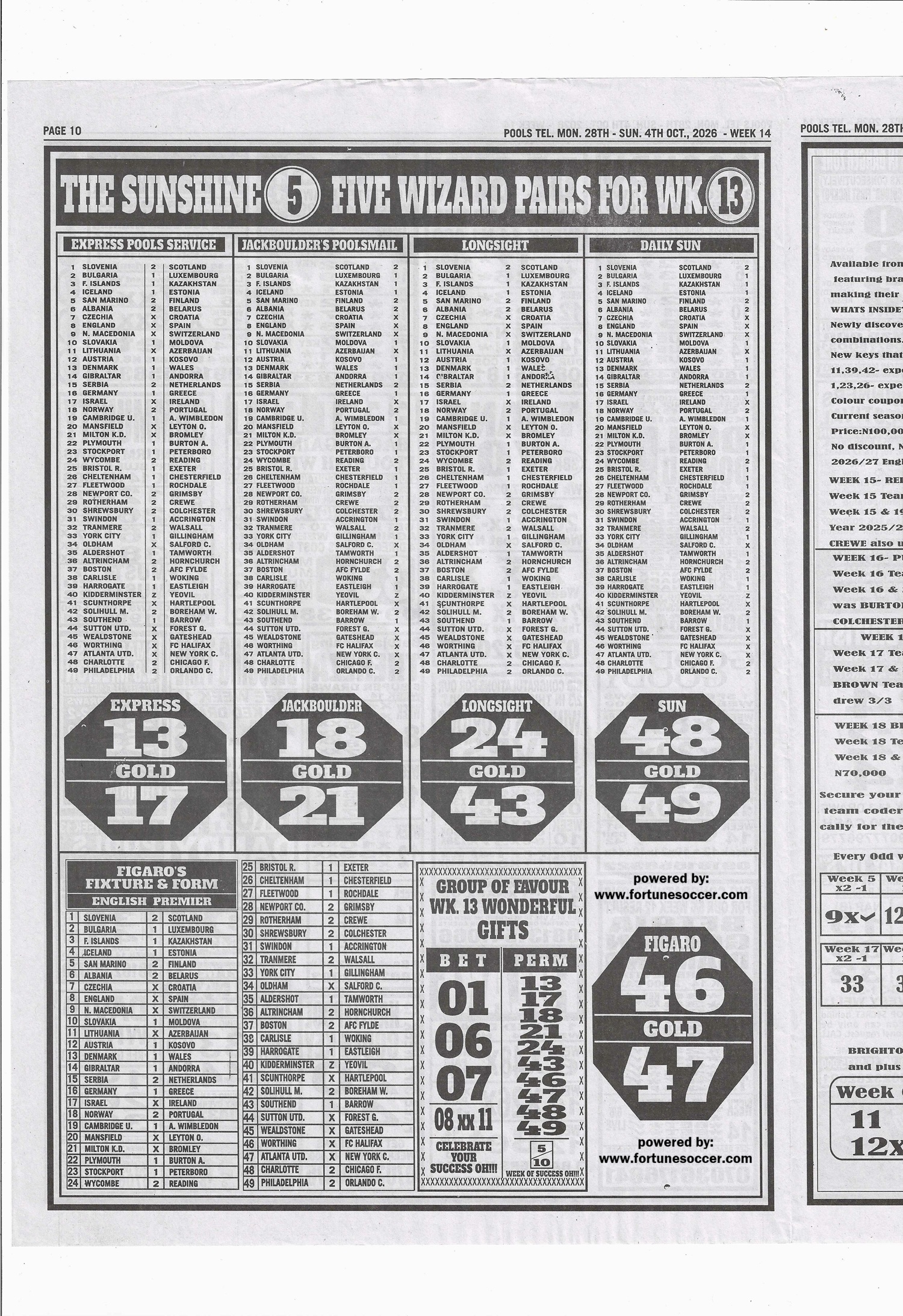 week 14 pools telegraph 2026 page 14