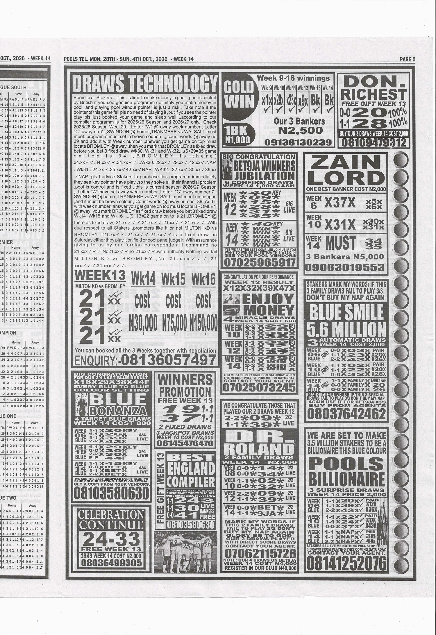 week 14 pools telegraph 2026 page 5