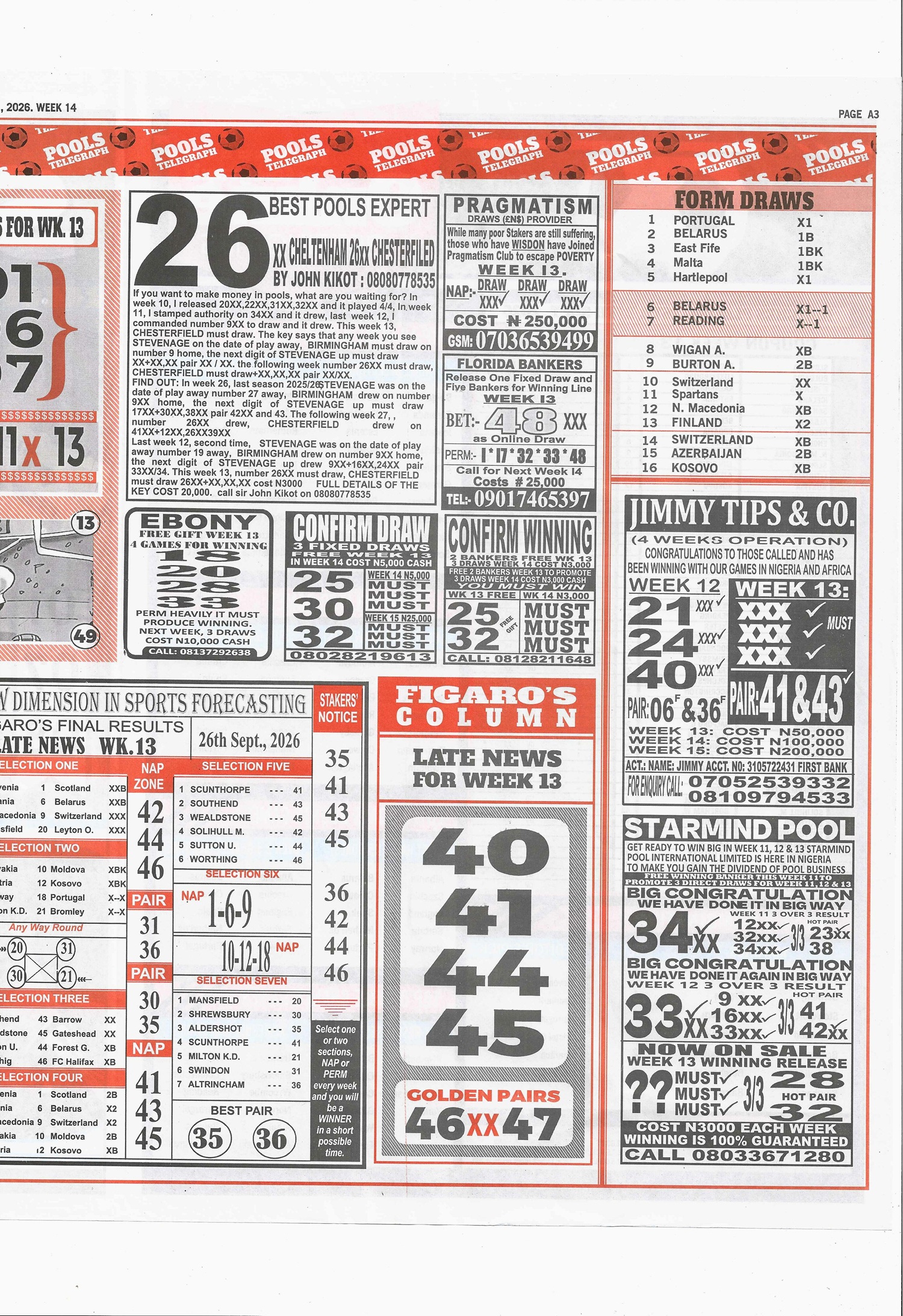 week 14 pools telegraph 2026 page 9
