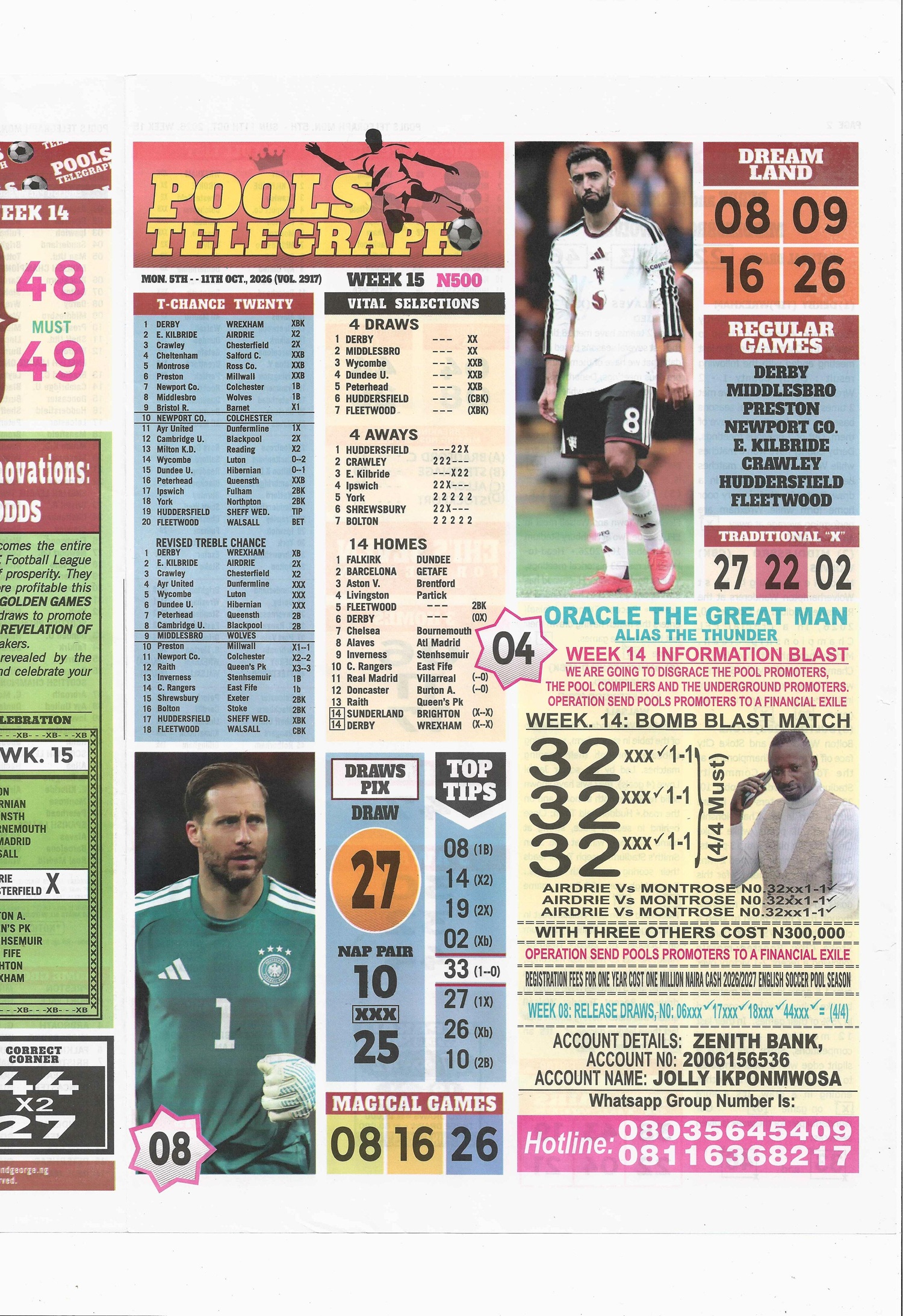 week 15 pools telegraph 2026 page 1