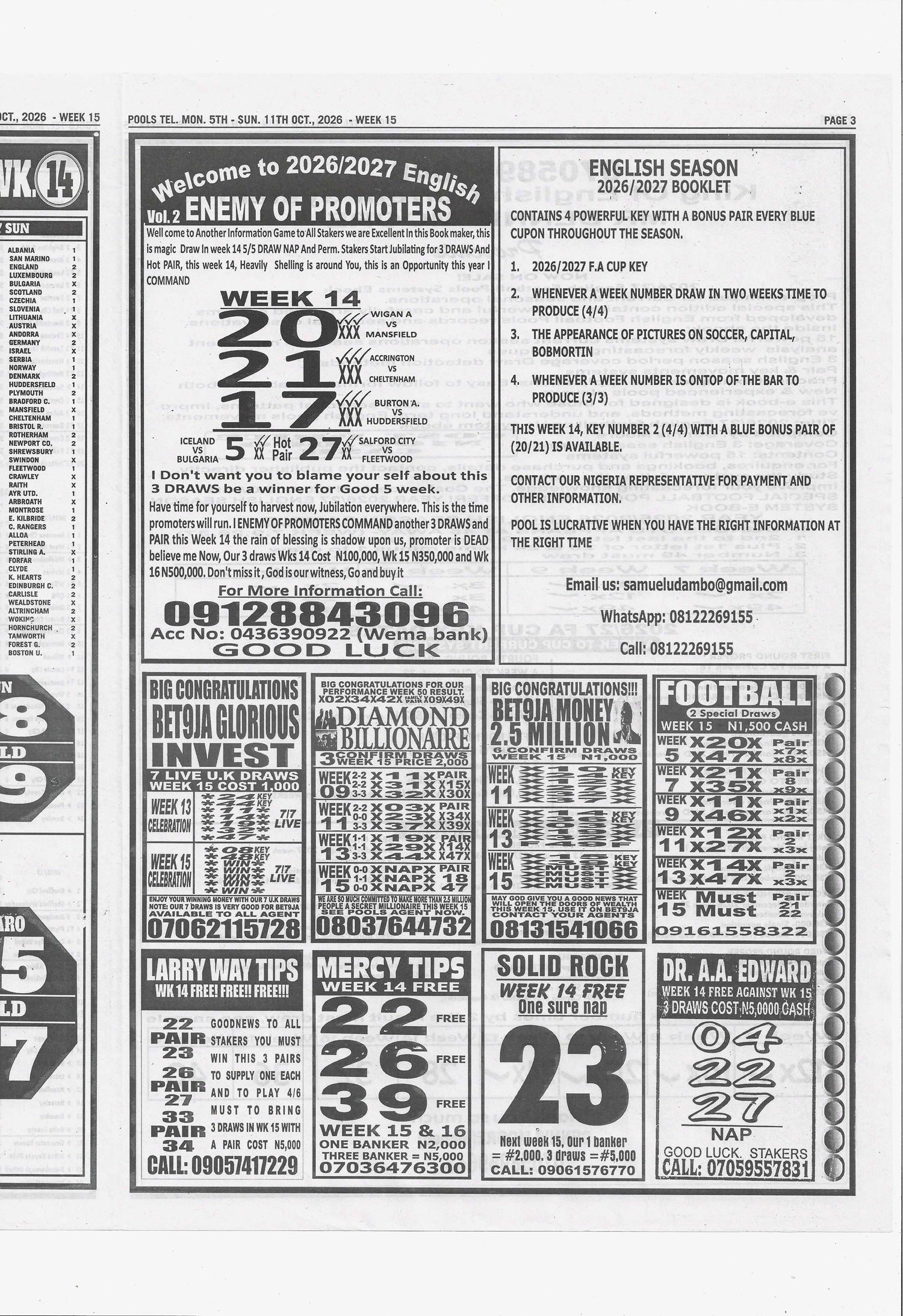 week 15 pools telegraph 2026 page 3