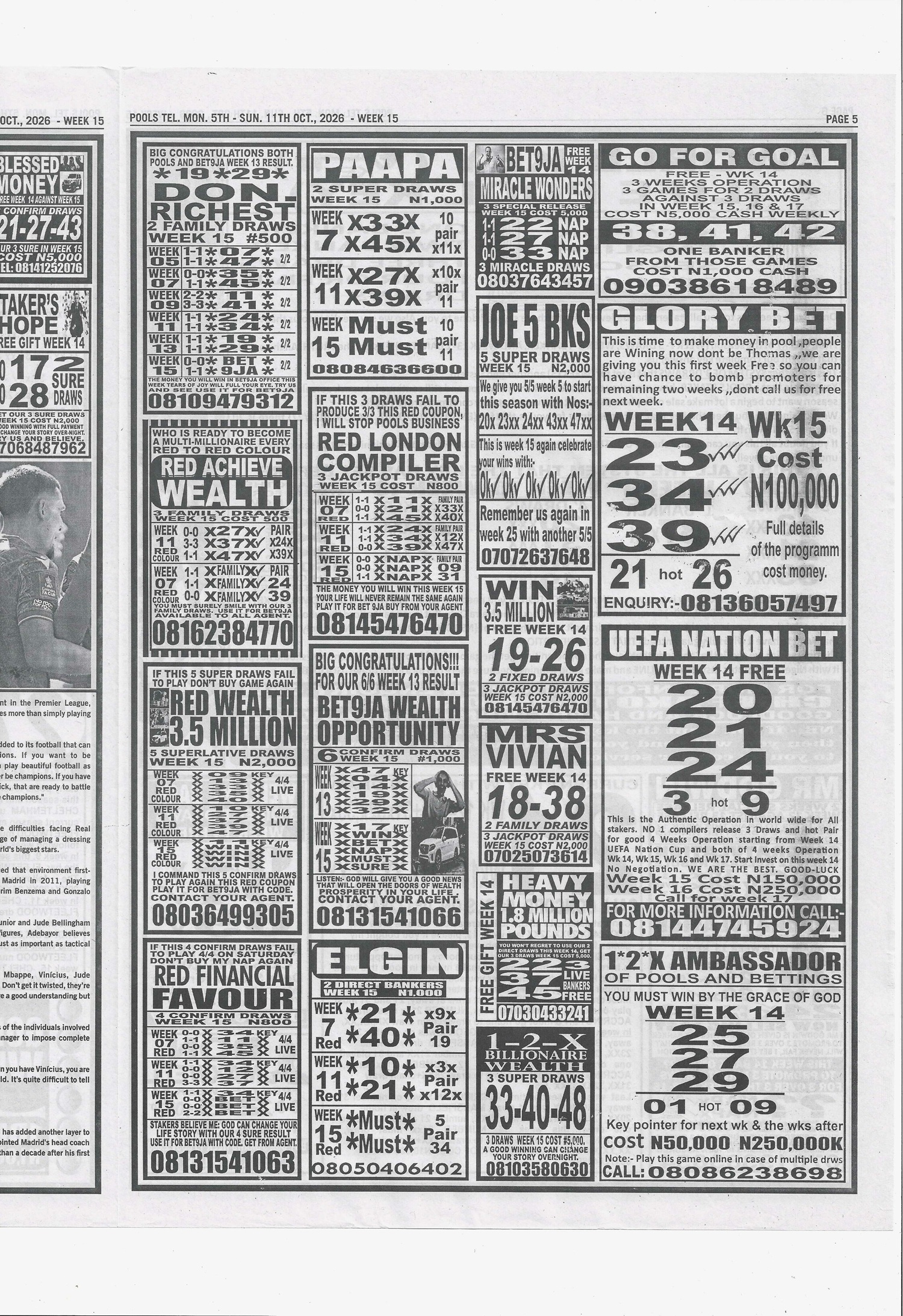 week 15 pools telegraph 2026 page 5