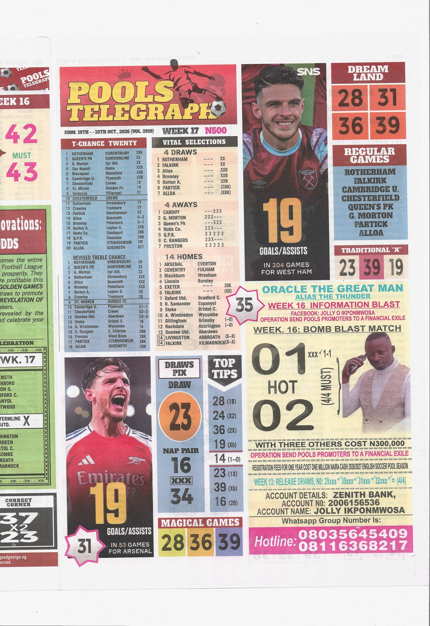 week 17 pools telegraph 2026 page 1