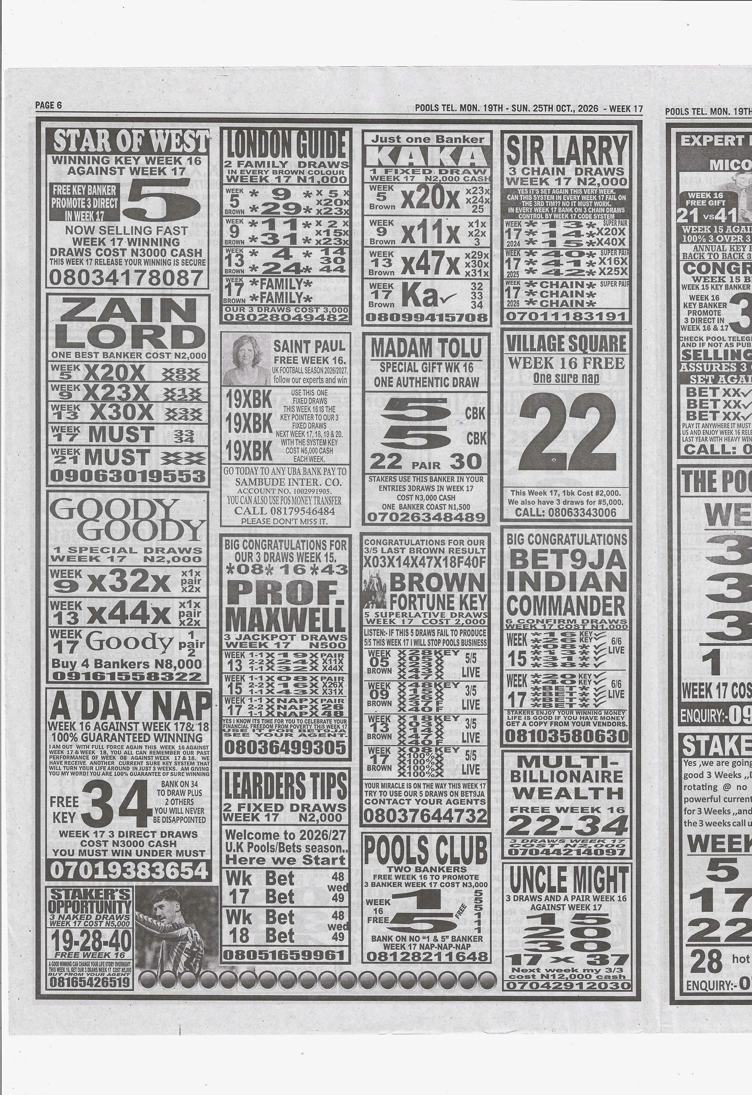 week 17 pools telegraph 2026 page 12