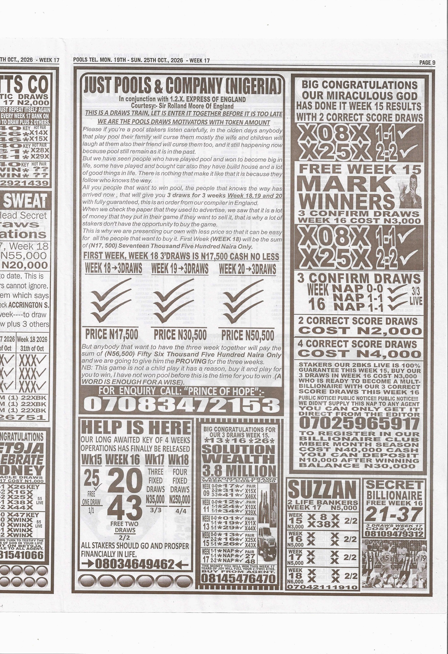 week 17 pools telegraph 2026 page 13