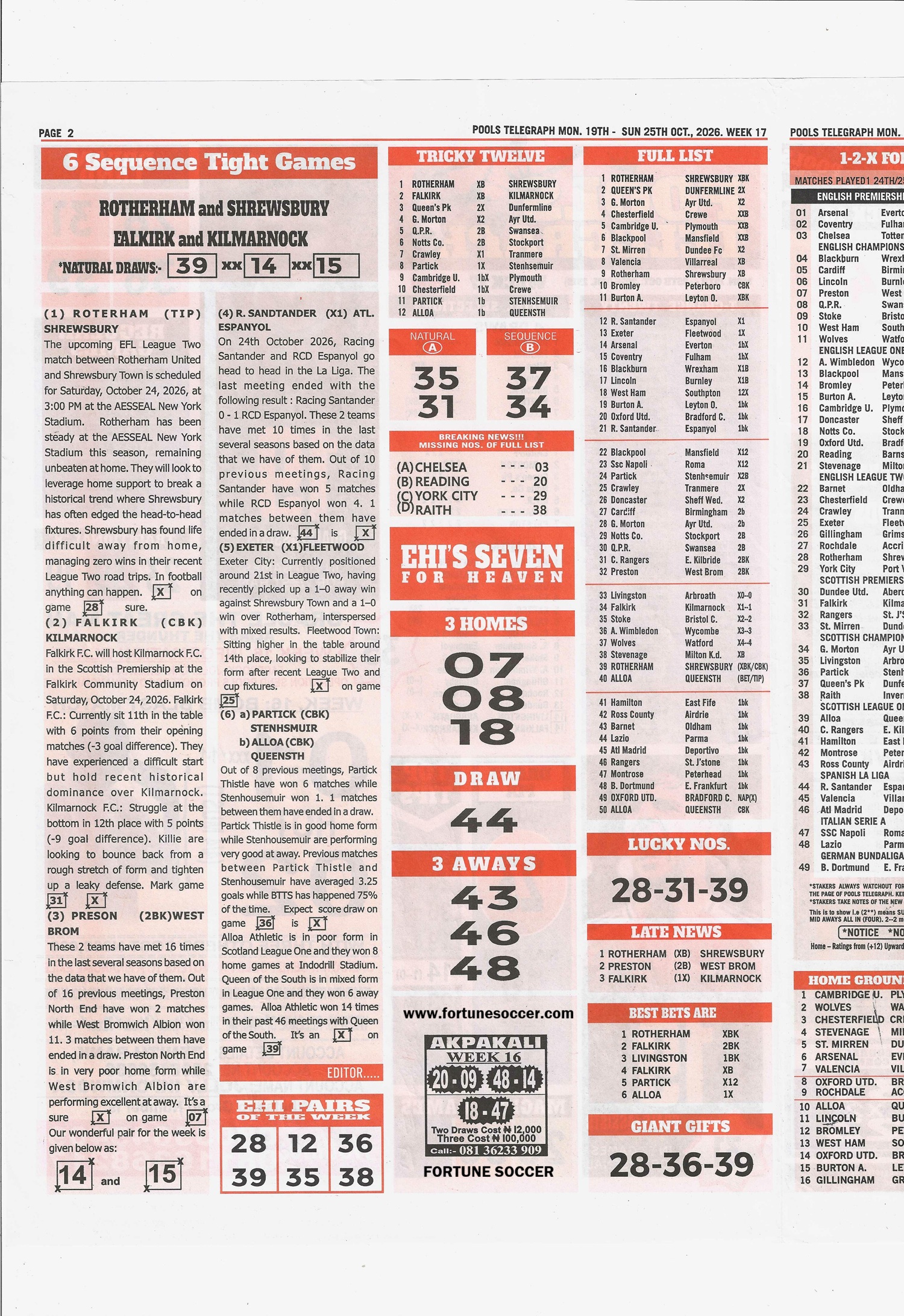 week 17 pools telegraph 2026 page 2